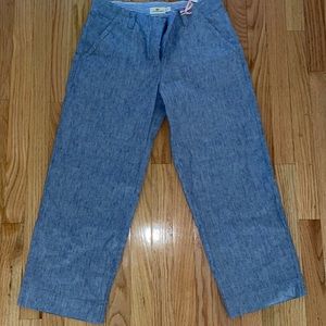 Vineyard Vines Wide-Legged, Cropped, Ocean Blue Pants.